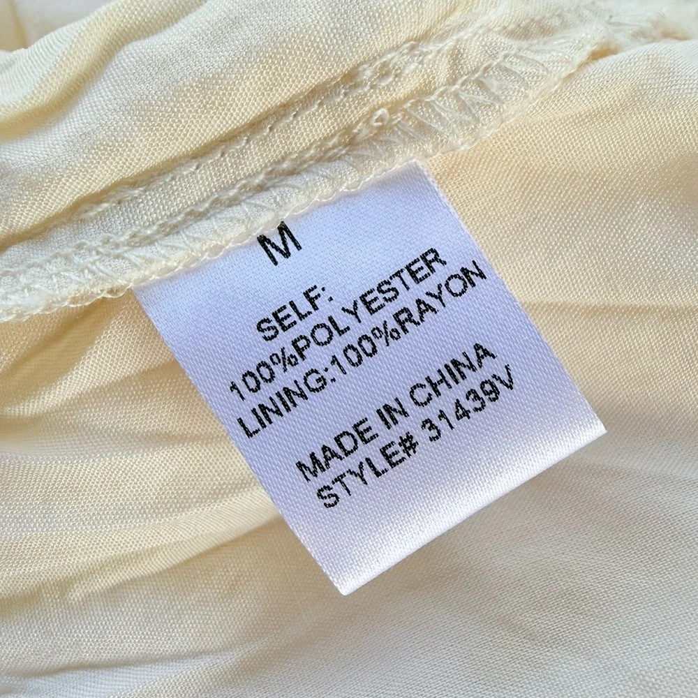 NWT Skylar Rose Off The Shoulder Open Back Boho Tiered Lace Maxi Dress Cream M - Picture 14 of 15